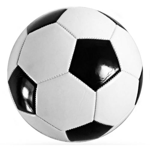 М'яч футбольний білий+чорний фото