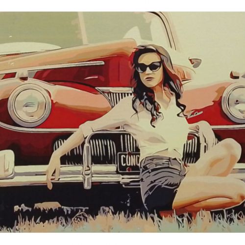 Картина по номерам "Девушка возле авто" 40х50 см фото