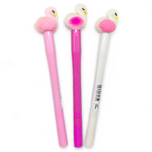 Ручка шариковая "Фламинго", со светом, микс видов, цена за 1 шт фото