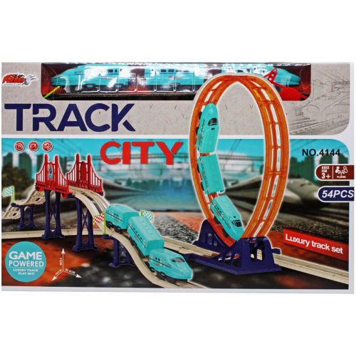 Уцінка.  Залізниця-трек "Track City", 54 деталі пошкоджене упакування фото