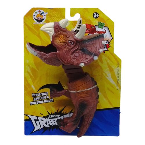 Іграшка-кусачка Динозавр Трицератопс коричневий фото
