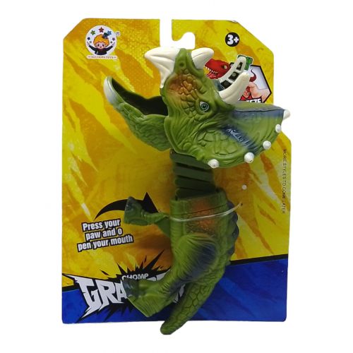 Игрушка-кусачка "Динозавр Трицератопс" (зеленый) фото