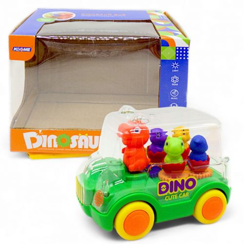 Музыкальная машинка на батарейках "Dino Car", зеленая фото