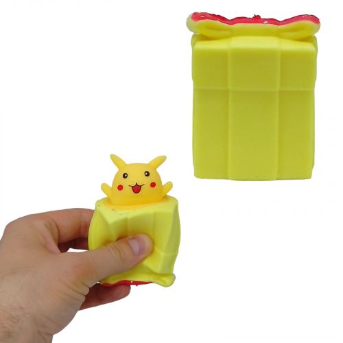 Іграшка-антистрес "Покемон Пікачу в подарунку", жовтий фото