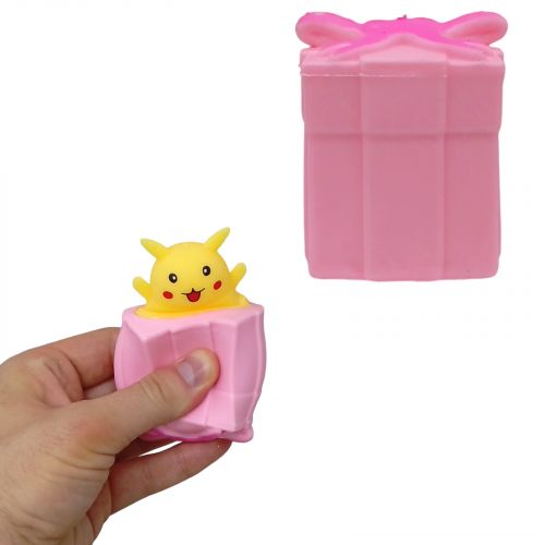 Іграшка-антистрес "Покемон Пікачу в подарунку", рожевий фото