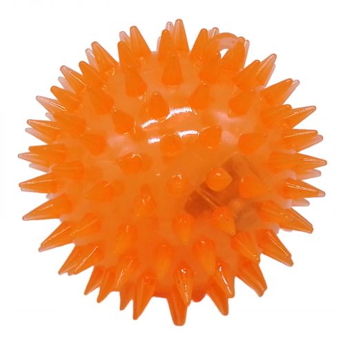 Мячик ежик со светом, 6 см, (оранжевый) фото