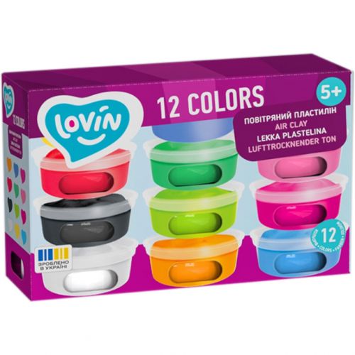 Повітряний пластилін "Lovin", 12 кольорів фото