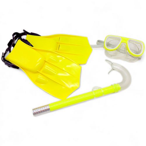 Набір для плавання (маска, ласти, трубка), жовтий фото