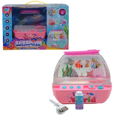 Музыкальная игрушка "Интерактивный аквариум", подсветка, сказки, песни мелодии, Bluetooth, ночник (укр) фото