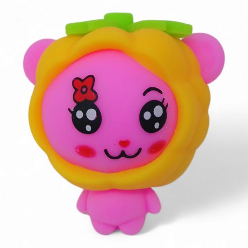 Іграшка-антистрес "Ведмежатко", рожева+жовта фото