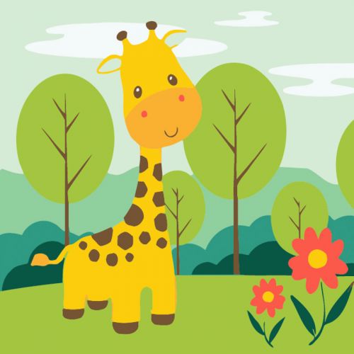 Картина за номерами "Веселий жирафчик" 20х20 см фото