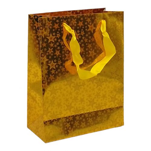 Пакет подарунковий (23,5х8,5х18 см. ), золотистий фото
