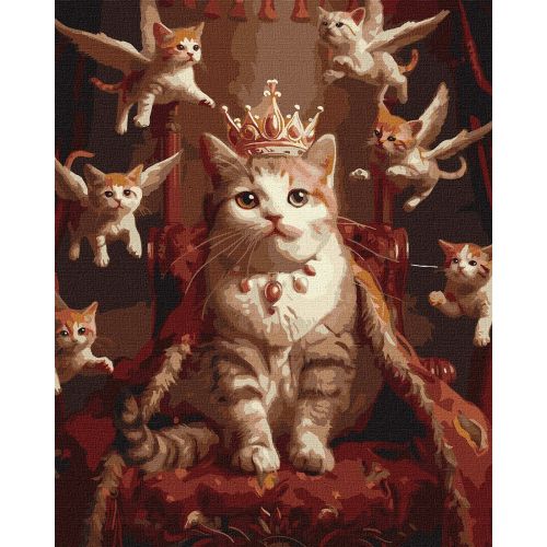 Набір для розпису по номерах "Королівська кішка" 40х50см фото