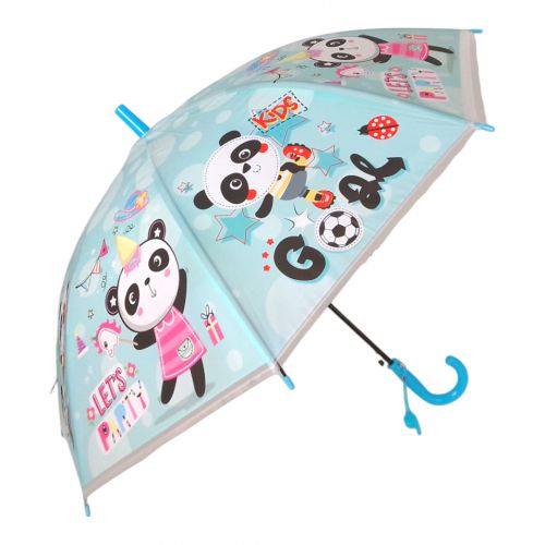Зонтик детский "Панда" (83 см.), бирюзовый фото