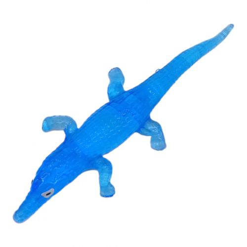 Крокодил-липучка (лизун), 20 см, синій фото