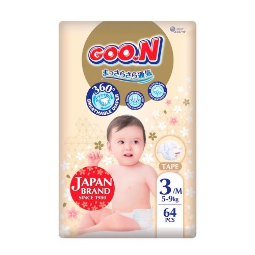 Підгузки Goo. N Premium Soft для дітей (розмір 3(M), 5-9 кг, 64 шт) фото