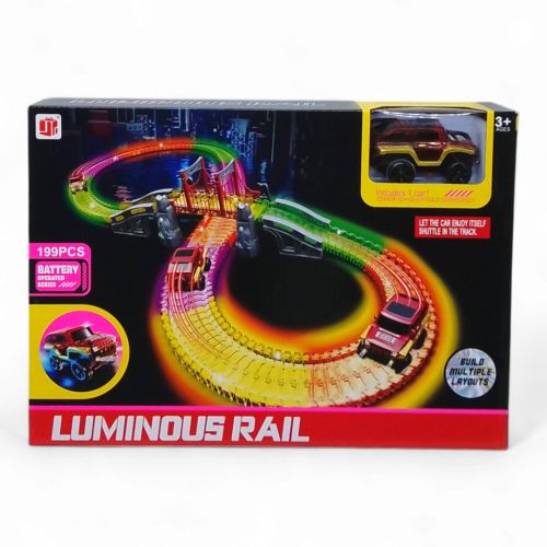 Трек Magic Track Lumimous Rail 199 елементів батар.  світиться в темряві короб.  35,2*7,2*25см фото