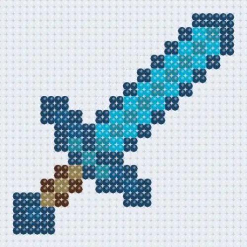 Алмазна мозаїка (міні) "Майнкрафт (Minecraft) Меч", 10х10 см  мініатюра фото 1