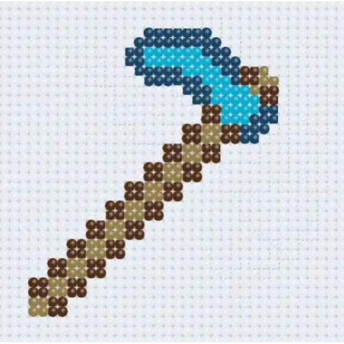 Алмазна мозаїка (міні) "Майнкрафт (Minecraft) Мотика", 10х10 см  мініатюра фото 1