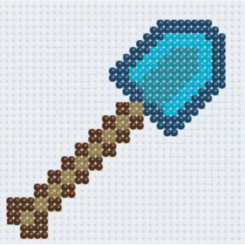 Алмазна мозаїка (міні) "Майнкрафт (Minecraft) Лопата", 10х10 см  мініатюра фото 1
