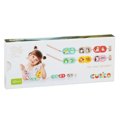 Силянки "Моя сімя"/Wooden lacing toy set  "Me and mommy" фото