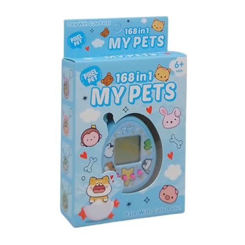 Уценка.  Электронная игра-брелок "My Pets: Тамагочи" (голубой) Запала одна кнопка, не включается фото