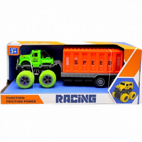 Машина з причепом "Racing", загальна довжина - 25,5 см (зелена) фото