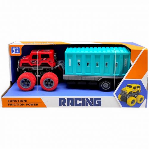 Машина з причепом "Racing", загальна довжина - 25,5 см (червона) фото