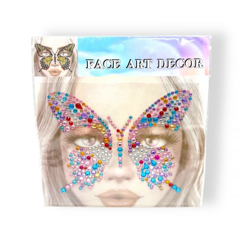 Наліпки-стрази для обличчя (різнобарвні)  мініатюра фото 1