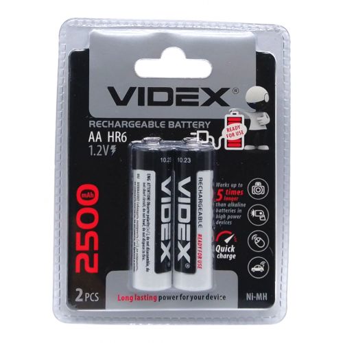 Акумулятори VIDEX ААА, акумуляторні батарейки, мін. работа 2500 mAh.  1,2 V (9147) фото