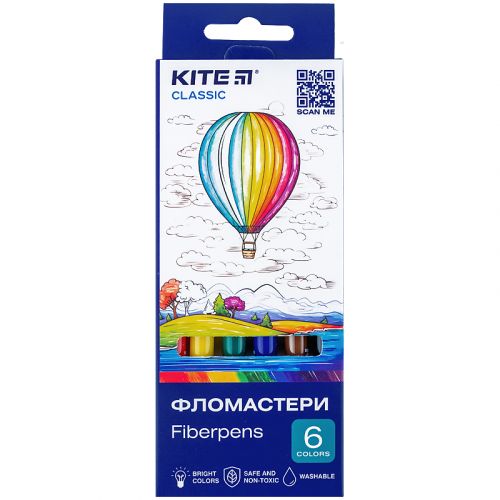 Фломастери, набiр 6 шт. Kite Classic картинка Фломастери, набiр 6 шт. Kite Classic фото