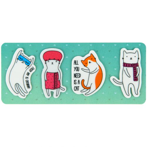 Закладки пластикові 4x20 шт, 35х50 мм, Cats картинка Закладки пластикові 4x20 шт, 35х50 мм, Cats фото