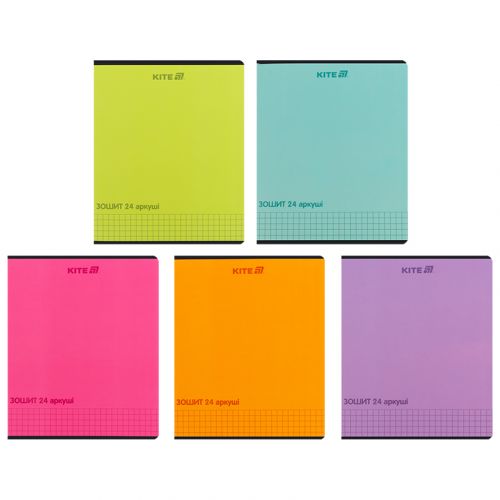Зошит 24 арк. , кл. , софт тач + УФ лак, Kite One color картинка Зошит 24 арк. , кл. , софт тач + УФ лак, Kite One color фото