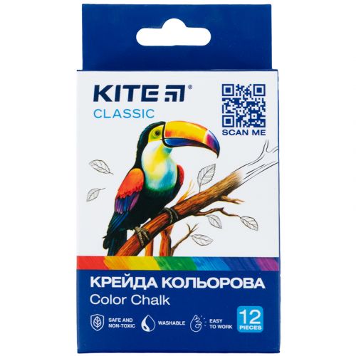 Крейда кольорова, 12 шт. Kite Classic картинка Крейда кольорова, 12 шт. Kite Classic фото