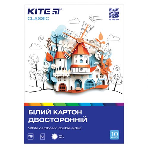 Картон білий (10арк), A4 Kite Classic картинка Картон білий (10арк), A4 Kite Classic фото