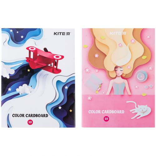 Картон кольоровий одностор. А5 (10арк/ 10кол), слайдер, Kite картинка Картон кольоровий одностор. А5 (10арк/ 10кол), слайдер, Kite фото