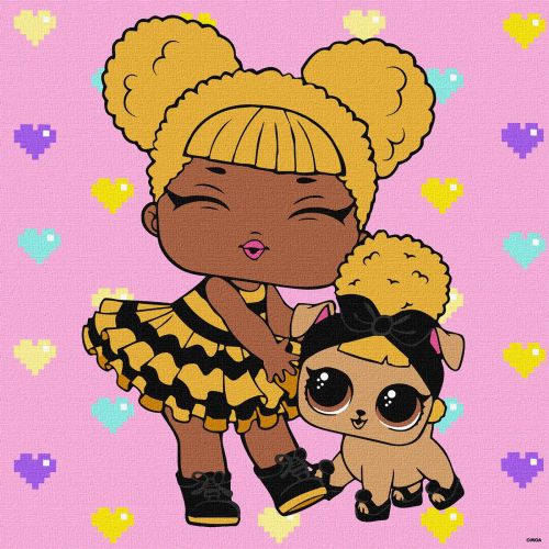 Картина за номерами "L. O. L.  Surprise! TroopSurprise Queen Bee With Queen Pup" 40х40 см фото