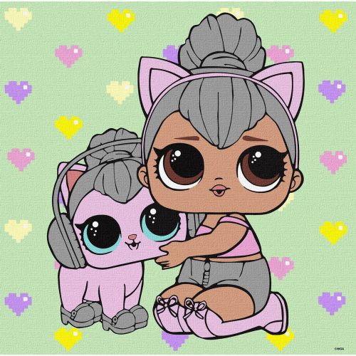 Картина за номерами "L. O. L.  Surprise! TroopSurprise Kitty Queen With Kitty" 40х40 см фото