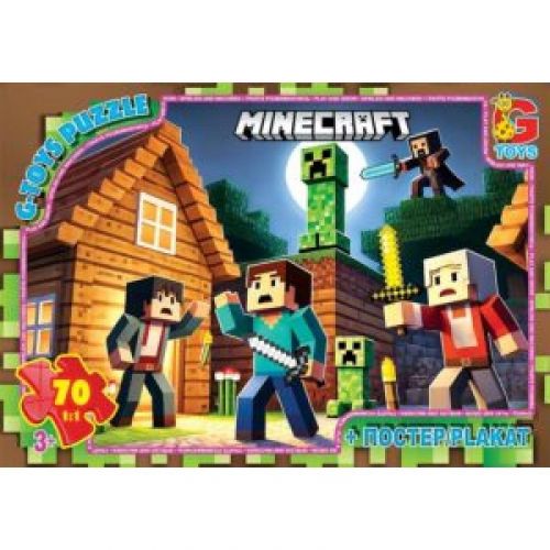 Пазли ТМ "G-Toys" із серії "Minecraft" (Майнкрафт), 70 ел. картинка Пазли ТМ "G-Toys" із серії "Minecraft" (Майнкрафт), 70 ел. фото