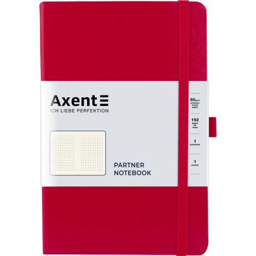 Книга записна Partner, 125*195, 96арк, кліт, черв картинка Книга записна Partner, 125*195, 96арк, кліт, черв фото