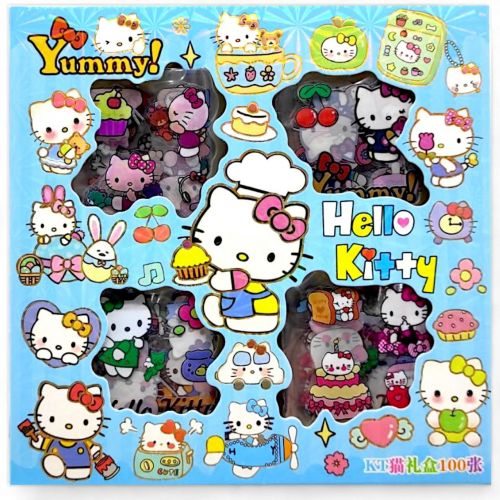 Наліпки "Hello Kitty" (100 листочків 6х6 см з наліпками) вид 1 картинка Наліпки "Hello Kitty" (100 листочків 6х6 см з наліпками) вид 1 фото