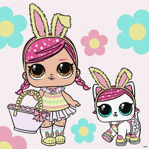 Картина за номерами "L. O. L.  Surprise! Spring Bling Hops with Kittea" 40х40 см фото