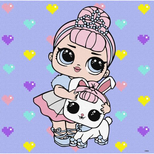 Картина за номерами "L. O. L.  Surprise! TroopSurprise Crystal Queen With Crystal Bunny" 40х40 см фото