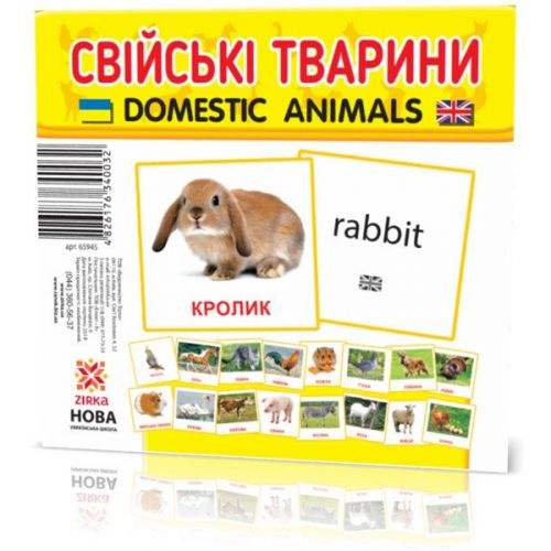 Картки міні "Домашні тварини" (110х110 мм) укр картинка Картки міні "Домашні тварини" (110х110 мм) укр фото