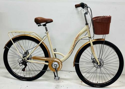 Велосипед міський Corso «Liberty» 28’’ дюймів, сталева рама 20``, 7 швидкостей, корзина, багажник  мініатюра фото 1