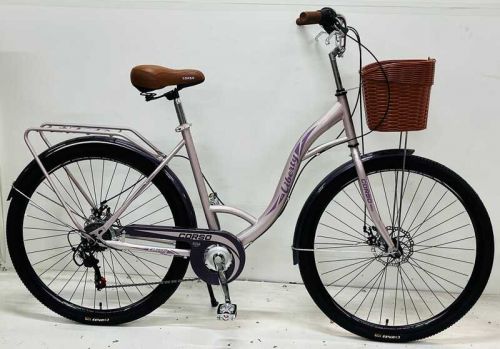 Велосипед міський Corso «Liberty» 28’’ дюймів LR-28833 + КОШИK, сталева рама 20``, Shimano 7 швидкостей, корзина, багажник  мініатюра фото 1