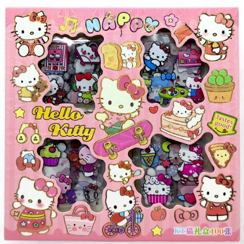 Наліпки, аніме "Hello Kitty" (100 аркушів 6х6 см з наліпками) вид 4 картинка Наліпки, аніме "Hello Kitty" (100 аркушів 6х6 см з наліпками) вид 4 фото