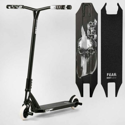 Самокат трюковий "Best Scooter" FEAR, SCS-система, ПЕГІ, алюмінієвий диск та дека, колеса PU, d=115 мм, ширина керма 58 см  мініатюра фото 1