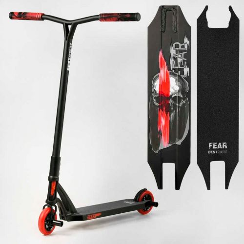 Самокат трюковий "Best Scooter" FEAR, SCS-система, ПЕГИ, алюмінієвий диск та дека, колеса PU, d=115 мм, ширина керма 58 см  мініатюра фото 1