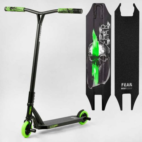 Самокат трюковий "Best Scooter" FEAR, SCS-система, ПЕГИ, алюмінієвий диск та дека, колеса PU, d=115 мм, ширина керма 58 см  мініатюра фото 1